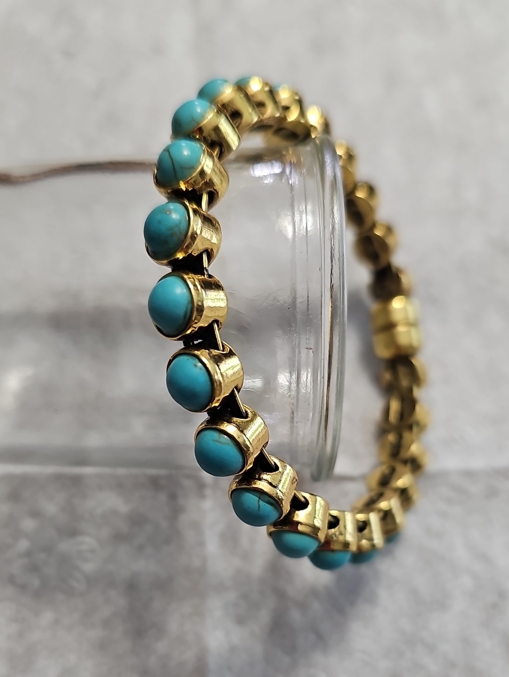 Gold-Tone Turquoise Plunder Bangle Bracelet
